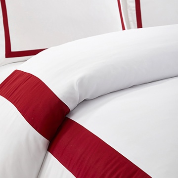 Hotel Style Square Framed Bedding, Duvet Cover Set 3 Pieces, White/Navy