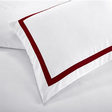 Hotel Style Square Framed Bedding, Duvet Cover Set 3 Pieces, White/Navy
