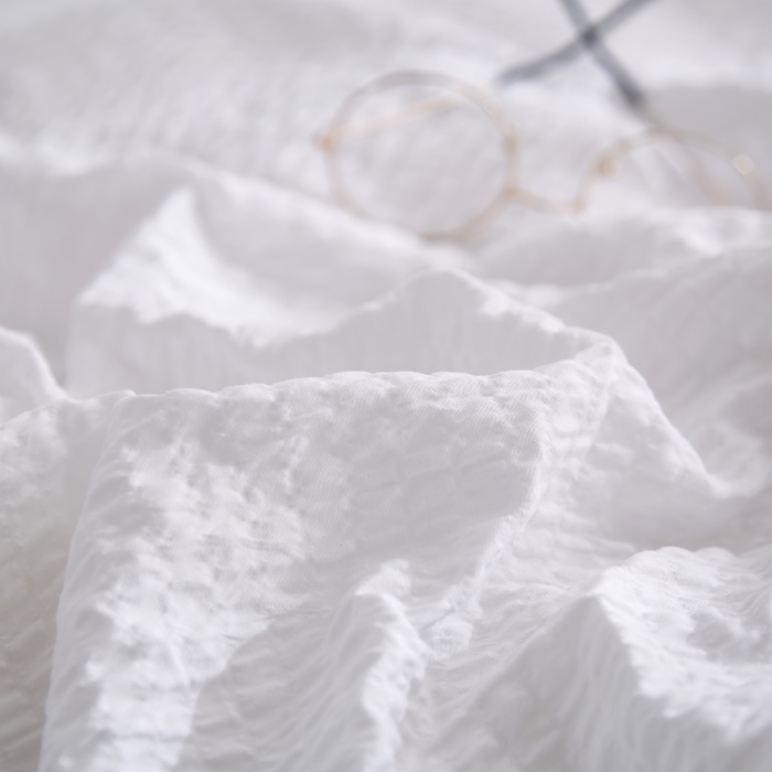 Seersucker Duvet Cover Set with lace-up